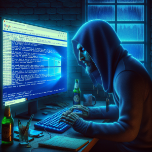 La imagen puede ser un realista escenario de una persona sentada frente a su computadora que muestra la temible pantalla azul de la muerte (BSOD). El usuario tendría una expresión de preocupación en su rostro, buscando en Google cómo solucionar el problema. En la pantalla de la computadora, puedes mostrar una captura de pantalla de la pantalla azul de error de Windows para darle un toque extra de realismo. En el primer plano, se podría ilustrar la pantalla de la computadora con el error de pantalla azul de Windows que muestra códigos de error comunes para este problema (como BAD_SYSTEM_CONFIG_INFO, CRITICAL_PROCESS_DIED, etc.) con el logotipo de Windows en la esquina. Además, puedes mostrar un par de manuales o tutoriales de solución de problemas de Windows y una pequeña lista de verificación con los posibles pasos a seguir para solucionar el problema, como "Reiniciar el sistema", "Verificar actualizaciones de software", "Ejecutar un diagnóstico del sistema" etc., colocados en la mesa junto a la computadora. Una luz fría proveniente de la pantalla de la computadora iluminaría el rostro del usuario y el espacio circundante, para intensificar la sensación de estar trabajando a altas horas de la noche. Asegúrate de que la imágen sea clara y bien iluminada para que el espectador pueda ver y entender exactamente lo que está sucediendo. Por último, puedes agregar una leyenda que dice "¿Cómo solucionar el error de pantalla azul en Windows?" en la parte superior o inferior de la imagen para que la audiencia sepa de inmediato de qué se trata la imagen.