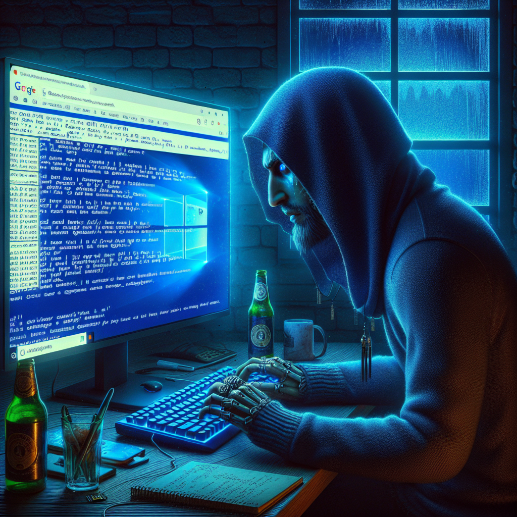 La imagen puede ser un realista escenario de una persona sentada frente a su computadora que muestra la temible pantalla azul de la muerte (BSOD). El usuario tendría una expresión de preocupación en su rostro, buscando en Google cómo solucionar el problema. En la pantalla de la computadora, puedes mostrar una captura de pantalla de la pantalla azul de error de Windows para darle un toque extra de realismo. En el primer plano, se podría ilustrar la pantalla de la computadora con el error de pantalla azul de Windows que muestra códigos de error comunes para este problema (como BAD_SYSTEM_CONFIG_INFO, CRITICAL_PROCESS_DIED, etc.) con el logotipo de Windows en la esquina. Además, puedes mostrar un par de manuales o tutoriales de solución de problemas de Windows y una pequeña lista de verificación con los posibles pasos a seguir para solucionar el problema, como "Reiniciar el sistema", "Verificar actualizaciones de software", "Ejecutar un diagnóstico del sistema" etc., colocados en la mesa junto a la computadora. Una luz fría proveniente de la pantalla de la computadora iluminaría el rostro del usuario y el espacio circundante, para intensificar la sensación de estar trabajando a altas horas de la noche. Asegúrate de que la imágen sea clara y bien iluminada para que el espectador pueda ver y entender exactamente lo que está sucediendo. Por último, puedes agregar una leyenda que dice "¿Cómo solucionar el error de pantalla azul en Windows?" en la parte superior o inferior de la imagen para que la audiencia sepa de inmediato de qué se trata la imagen.