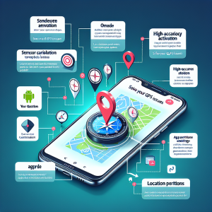 Para elaborar esta imagen, deberíamos visualizar una pantalla de teléfono Android clara con varios elementos para representar los diferentes pasos en la solución de problemas del GPS. 1. En la parte superior de la imagen, agregaremos un texto en una fuente clara y legible que diga "Cómo solucionar problemas de GPS en Android". Este es el problema que estamos intentando resolver, por lo que es importante que se destaque en la imagen. 2. Luego, en la pantalla del teléfono, incluiríamos un icono de GPS resaltado en color rojo, indicando que hay un problema con él. 3. Al lado de este icono de GPS, podríamos mostrar diferentes pantallas en miniatura que representan los pasos a seguir: una representando la calibración de los sensores (por ejemplo, mostrando un icono de brújula), otra representando la activación de la alta precisión (tal vez un icono de diana), y finalmente una que ilustre la comprobación de los permisos de ubicación (esto podría ser una pequeña captura de pantalla de la configuración de los permisos de la aplicación en Android). 4. Además, podría haber flechas suaves entre cada paso para ilustrar la progresión y la ejecución de cada paso. 5. Por último, en la parte inferior de la imagen, podemos insertar un texto que diga "¡Resuelve tus problemas de GPS fácilmente!" Como un mensaje motivador para las personas que están teniendo dificultades con este problema. La imagen debe ser de alta calidad y con colores que sean atractivos pero no abrumadores. Podríamos usar tonos azules y grises del esquema de colores de Android. Esta imagen resultará informativa y estéticamente agradable para los usuarios, resumiendo los pasos necesarios para solucionar los problemas del GPS en Android.